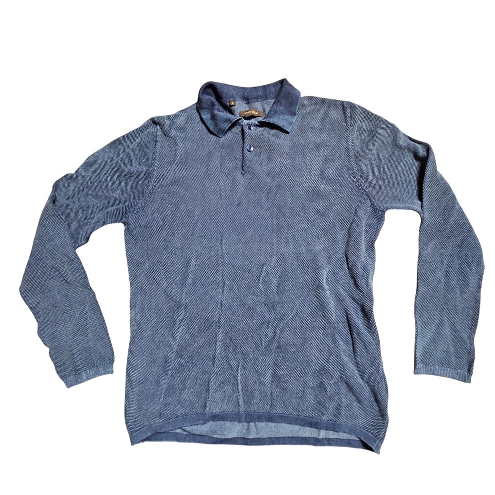 Adolfo Dominguez Knit Long Sleeve Polo‎ Sweater 6 Cotton Viscose Quiet Luxury